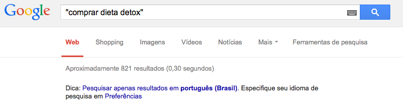 resultados palavras chave google