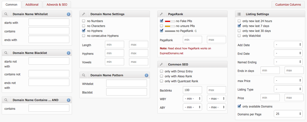 filtro expired domains pbn